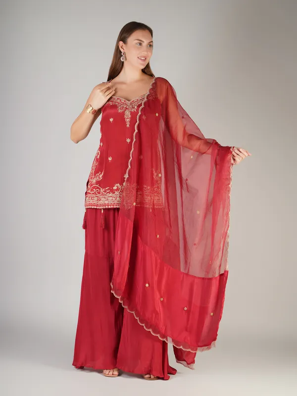 Dabka_&_Stone_Embroidered_Silk_Kurta_Sharara_Set_with_Scalloped_Dupatta
