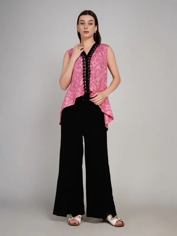 Pink_Cotton_Jacquard_Top_For_Women