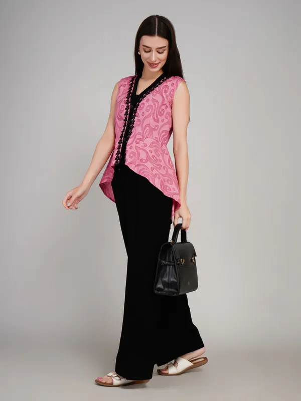 Pink_Cotton_Jacquard_Top_For_Women