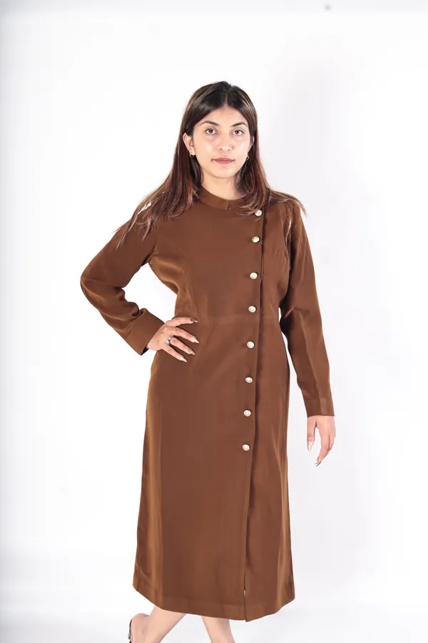 Brown_Premium_Fabric_Long_Dress_For_Women
