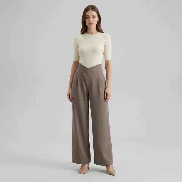 Premium__Imported_Polyster_Fabric_Pleated_Wide_Leg_Trousers_For_Women