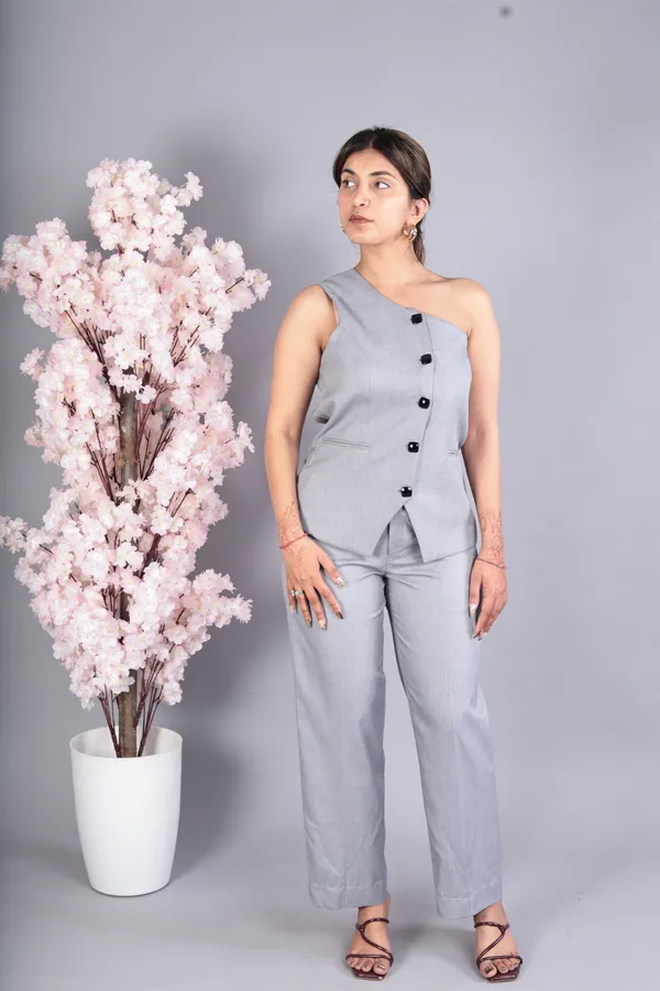 Grey_Premium_Fabric_One_Shoulder_Jumpsuit_For_Women