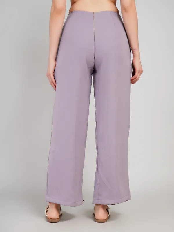 Lavender_Polyester_Pant_For_Women