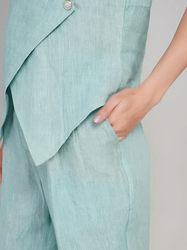 SKY_Blue_Pure_Linen_Co_Ord_Set_For_Women