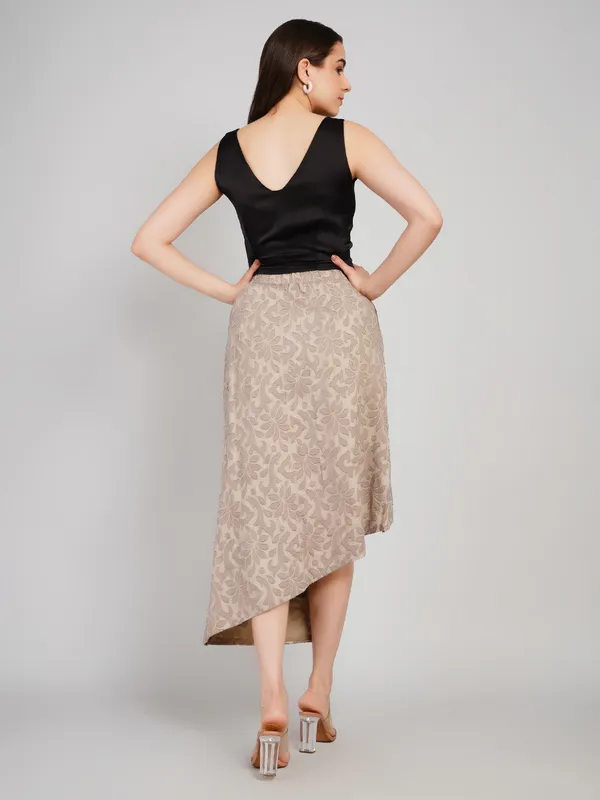 Grey_And_Black_Cotton_Jacquard_And_Lycra_Satin_Designer_Co_Ord_Set_For_Women