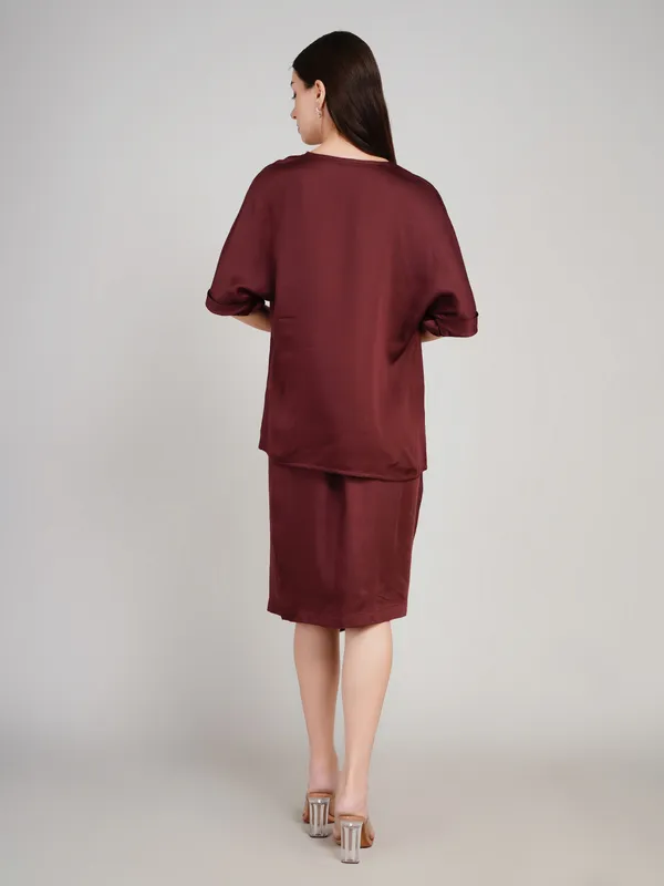 Wine_Cotton_Satin_Designer_Co_Ord_Set_For_Women