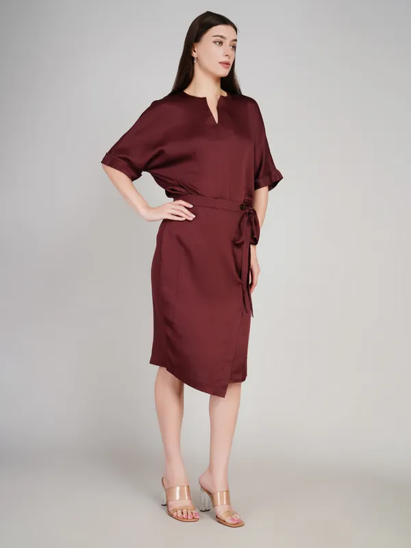 Wine_Cotton_Satin_Designer_Co_Ord_Set_For_Women
