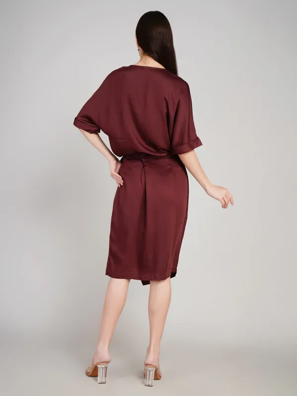 Wine_Cotton_Satin_Designer_Co_Ord_Set_For_Women
