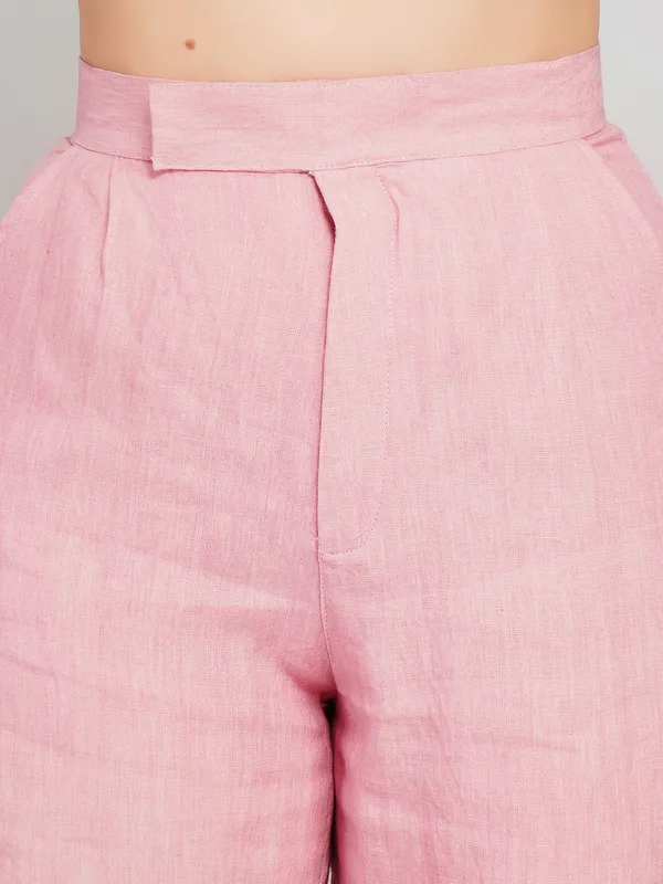 Pink_Pure_Linen_Pant_For_Women