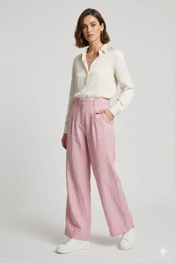 Pink_Pure_Linen_Pant_For_Women
