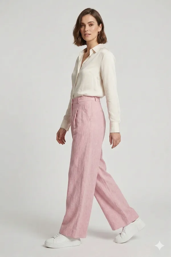 Pink_Pure_Linen_Pant_For_Women