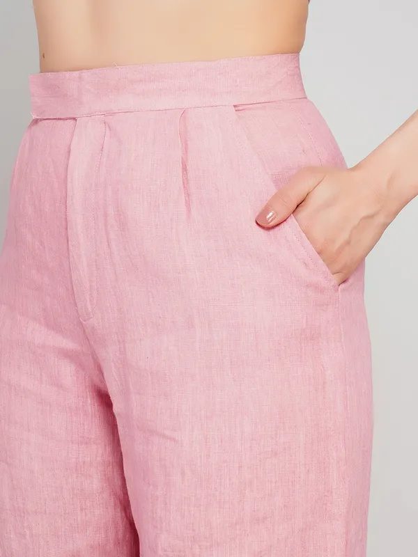 Pink_Pure_Linen_Pant_For_Women