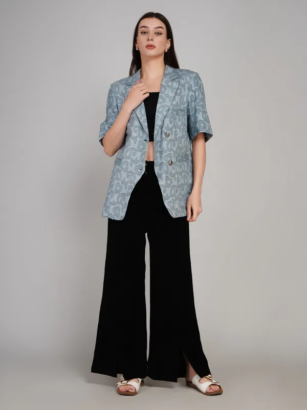 Grey_Jacquard_Blazer_For_Women