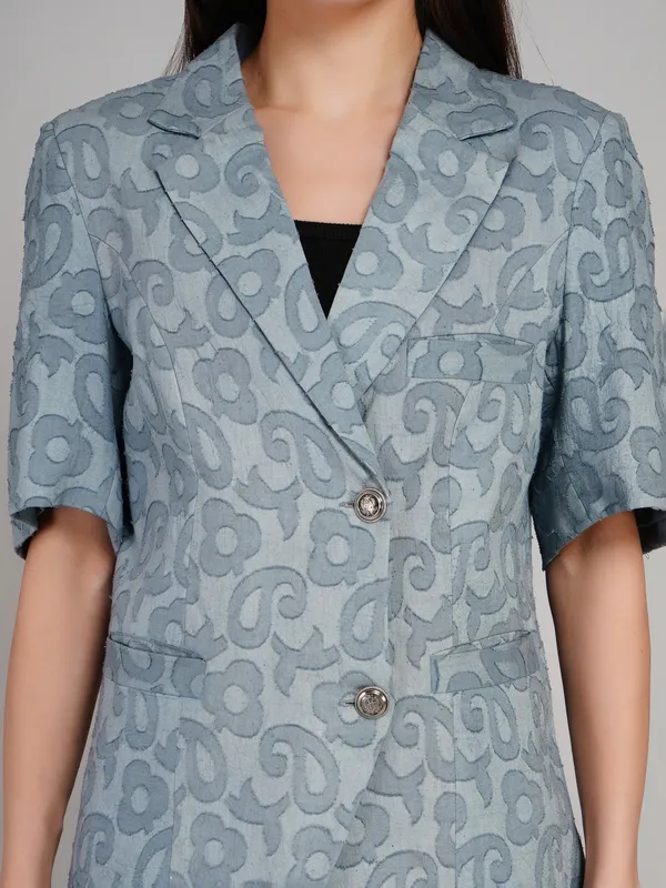 Grey_Jacquard_Blazer_For_Women