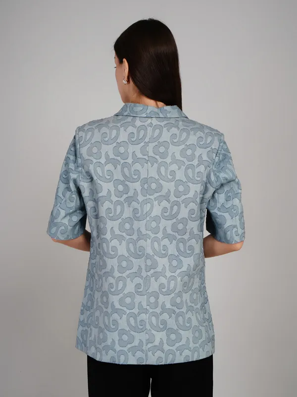 Grey_Jacquard_Blazer_For_Women