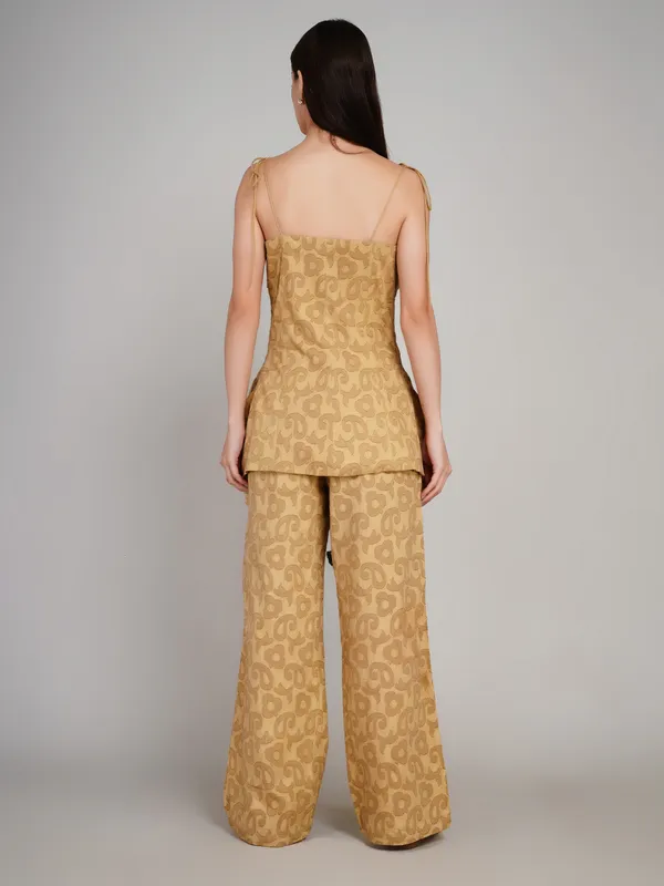 Beige_Breathable_Fabric_Printed_Jumpsuit_For_Women