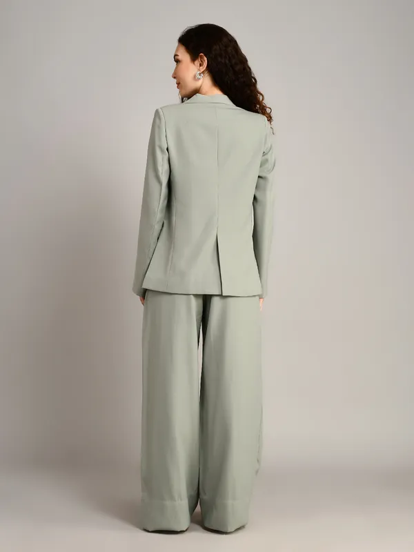 Greyish_Blue_Imported_Crape_Single_Brested_Two_Piece_Blazer_Set_For_Women