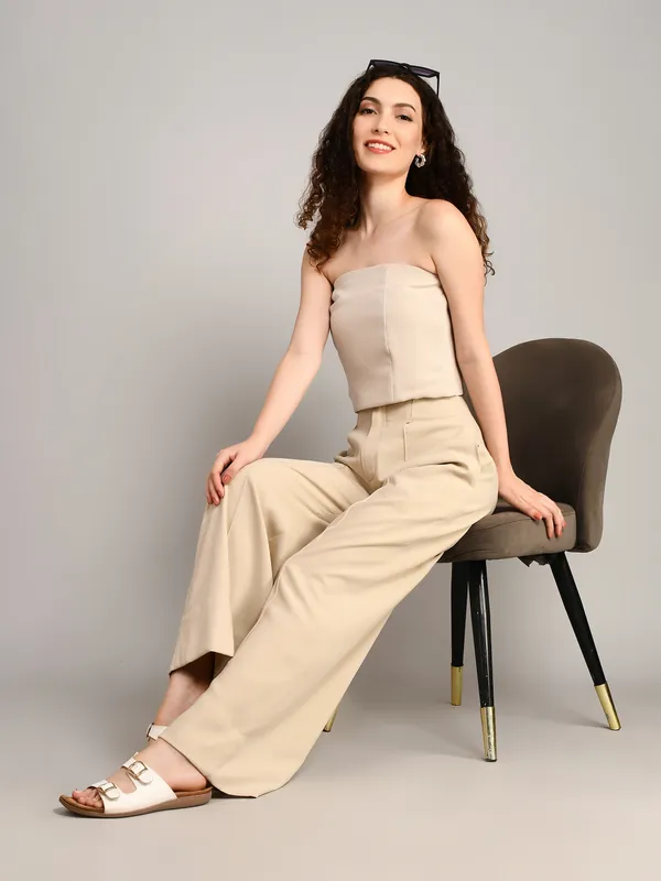 Beige_Imported_Crape_Staight_Look_Formal_Pants_For_Women