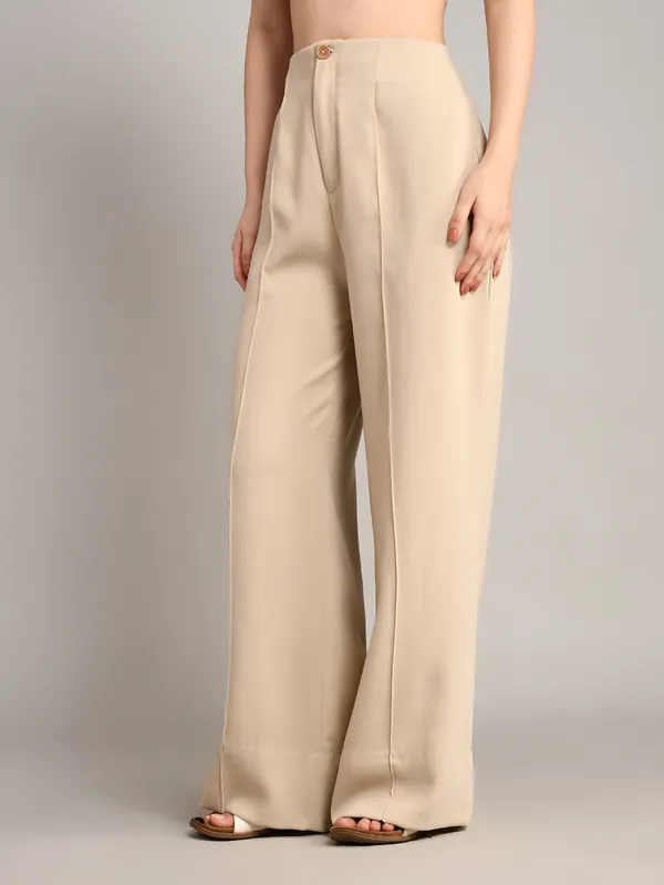 Beige_Imported_Crape_Staight_Look_Formal_Pants_For_Women