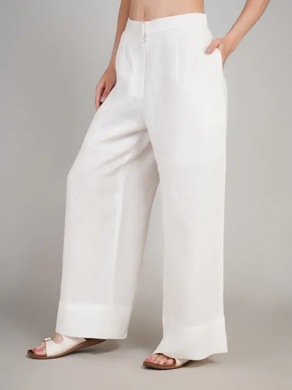 White_Pure_Linen_Pant_For_Women
