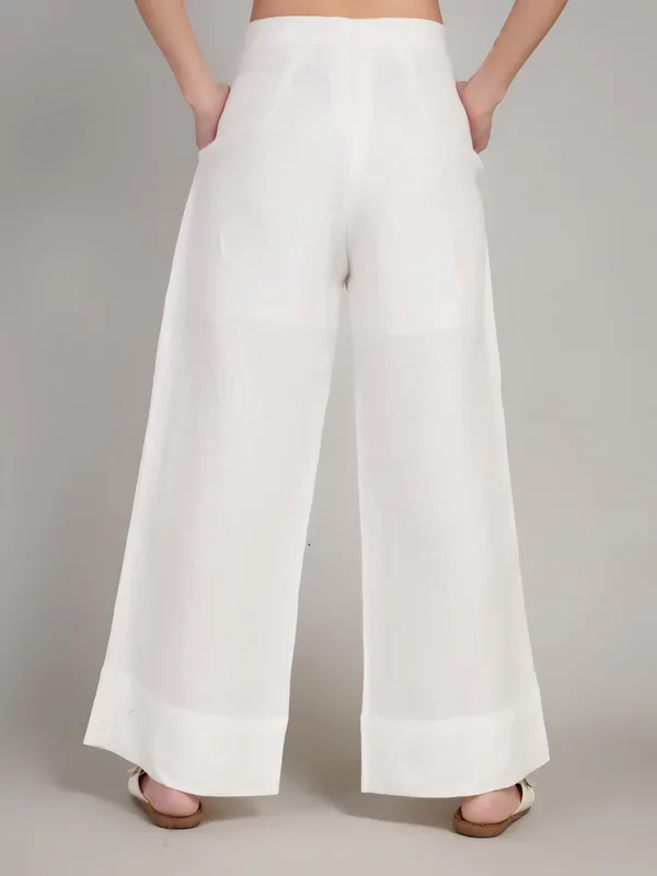White_Pure_Linen_Pant_For_Women