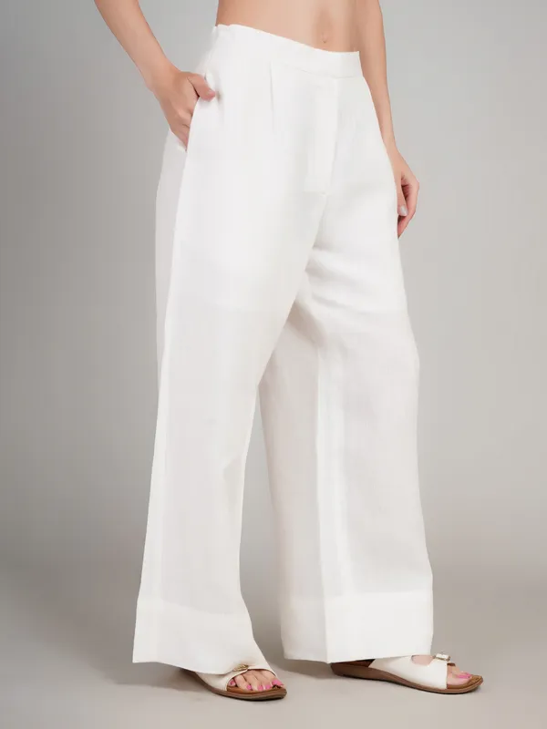 White_Pure_Linen_Pant_For_Women
