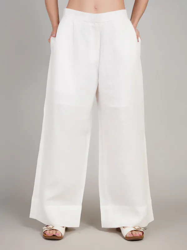 White_Pure_Linen_Pant_For_Women