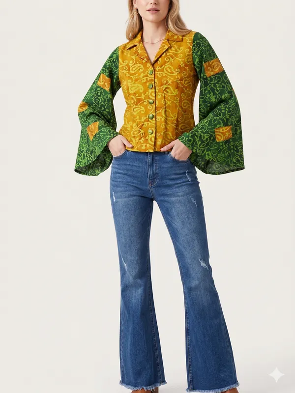 Two_shade_printed_camric_cotton_Top