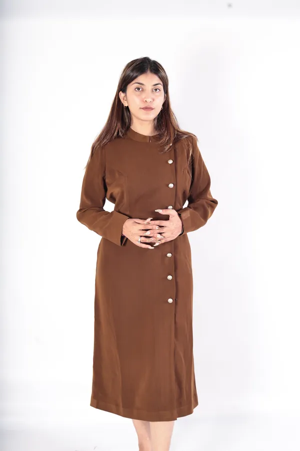 Brown_Premium_Fabric_Long_Dress_For_Women