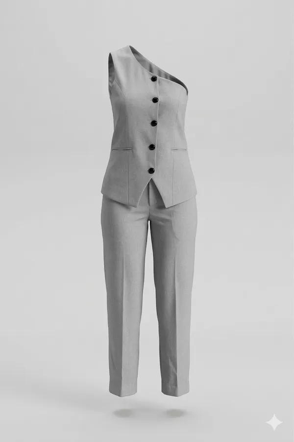 Grey_Premium_Fabric_One_Shoulder_Jumpsuit_For_Women