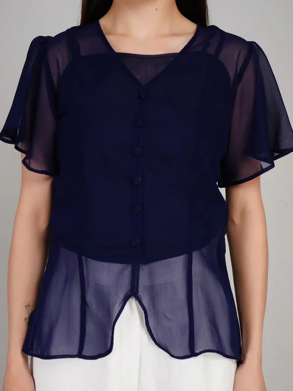Navy_Blue_Georgette_Top_For_Women