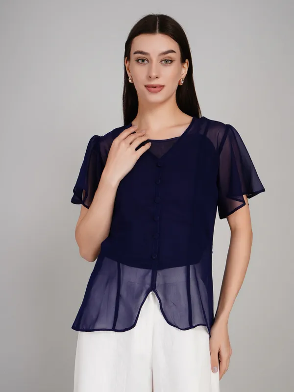 Navy_Blue_Georgette_Top_For_Women