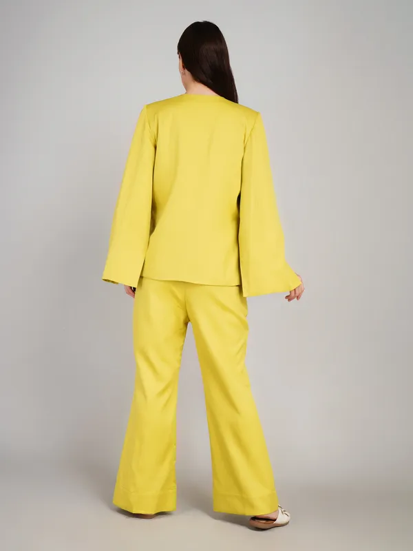 Lime_Green_Banana_Crape_Three_Piece_Blazer_Set_For_Women