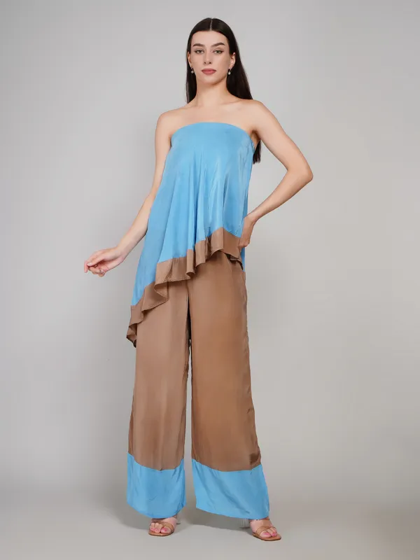 Sky_Blue_And_Grey_Viscose_Crape_Designer_Co_Ord_Set_For_Women