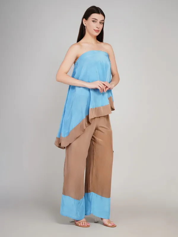 Sky_Blue_And_Grey_Viscose_Crape_Designer_Co_Ord_Set_For_Women