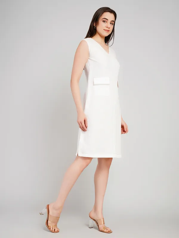 White_Pure_Linen_One_Piece_For_Women