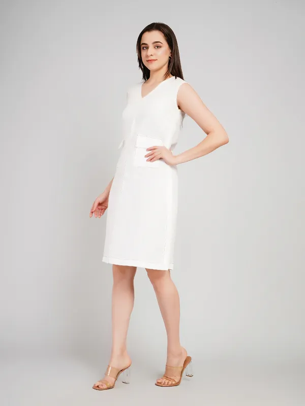 White_Pure_Linen_One_Piece_For_Women