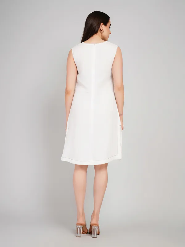 White_Pure_Linen_One_Piece_For_Women