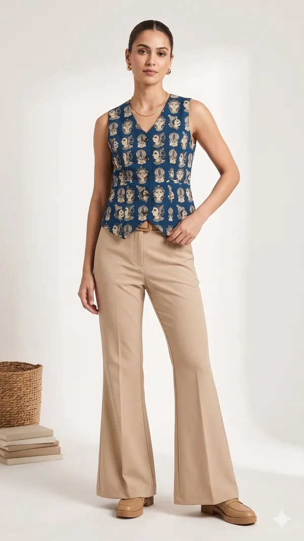Prussian_Blue_Cameric_Cotton_Top_For_Women
