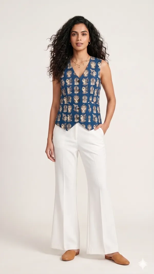 Prussian_Blue_Cameric_Cotton_Top_For_Women
