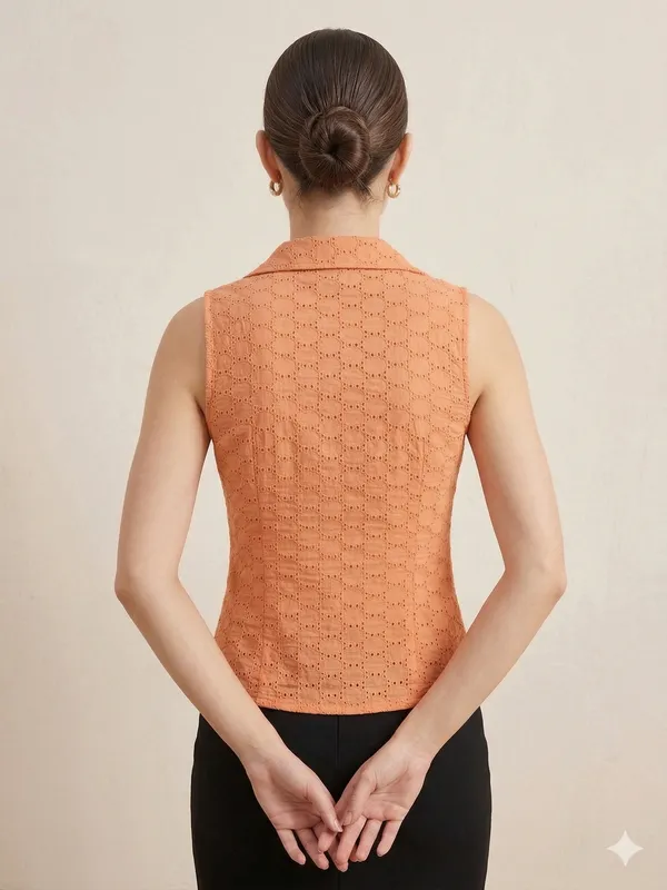 Peach_Cotton_Waist_Coat_For_Women