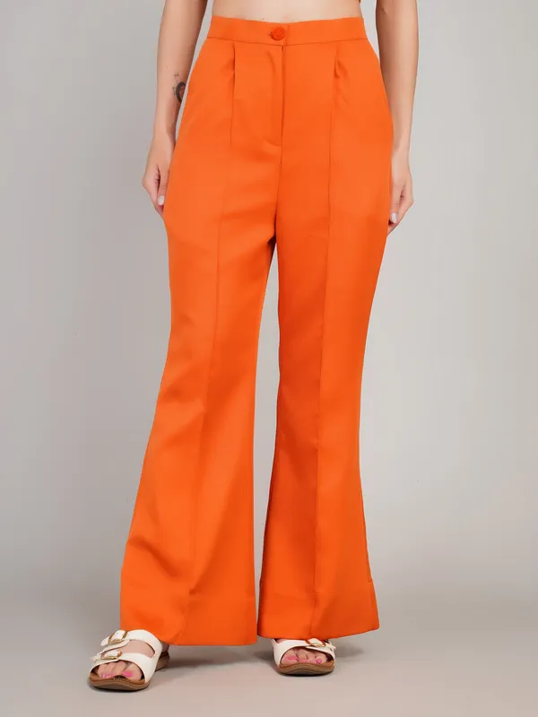 Funky_Orange_Banana_Crape_Three_Piece_Blazer_Set_For_Women
