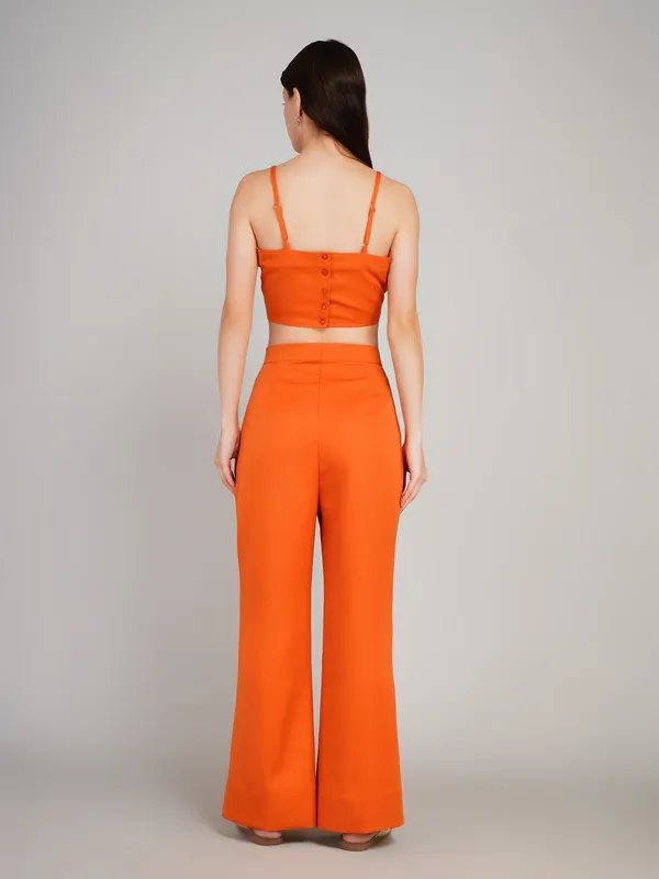 Funky_Orange_Banana_Crape_Three_Piece_Blazer_Set_For_Women
