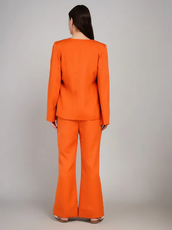 Funky_Orange_Banana_Crape_Three_Piece_Blazer_Set_For_Women