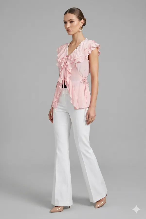 Light_Pink_Crape_Frill_Top_For_Women