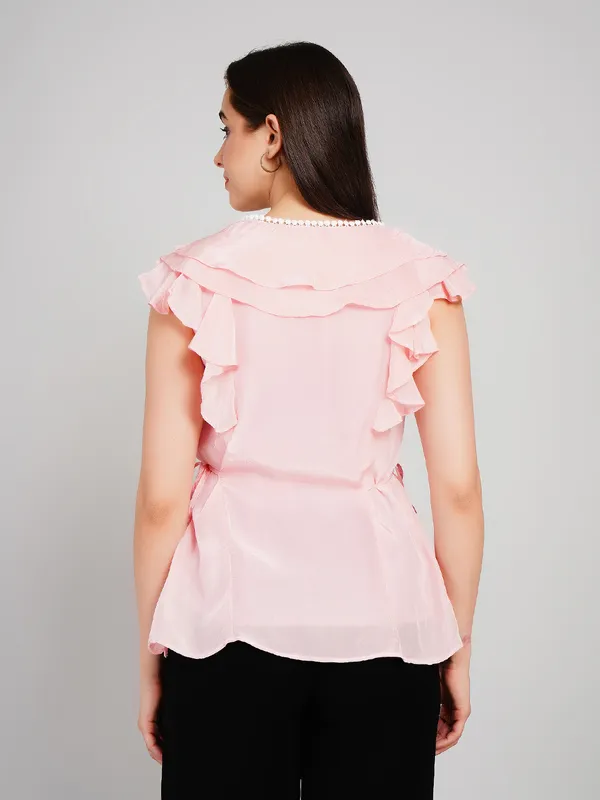 Light_Pink_Crape_Frill_Top_For_Women
