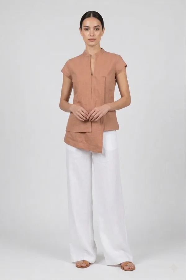 Brown_Pure_Linen_Co_Ord_Set_For_Women