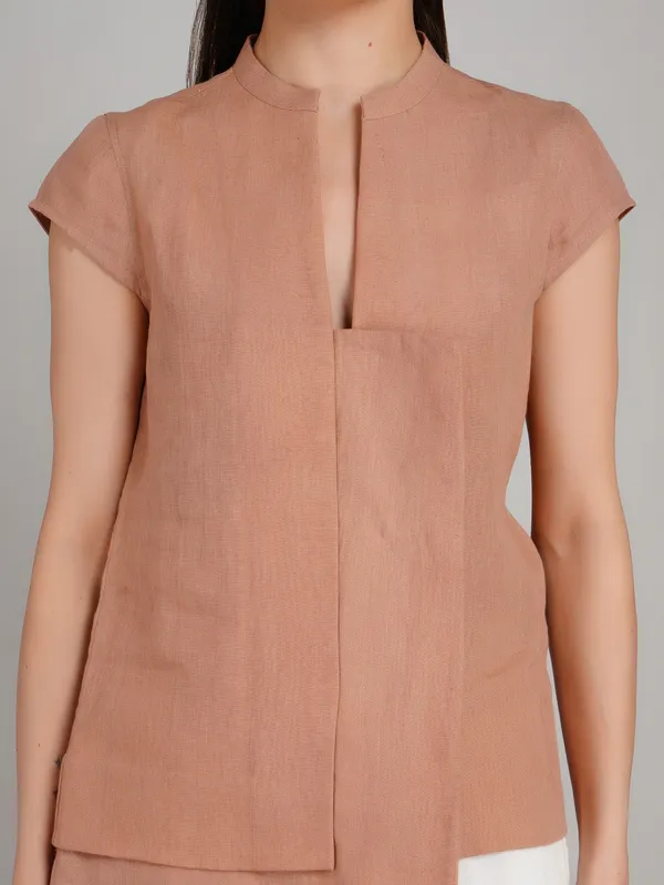 Brown_Pure_Linen_Co_Ord_Set_For_Women