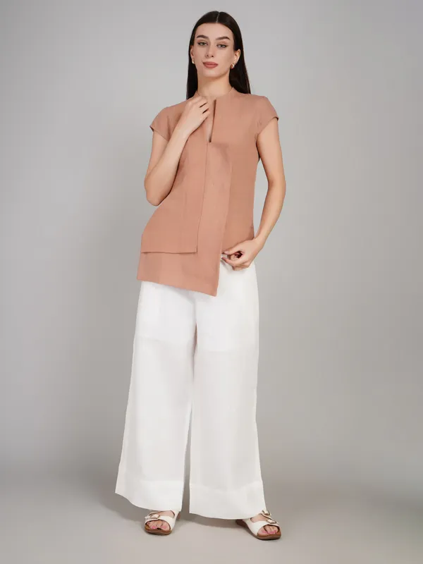 Brown_Pure_Linen_Co_Ord_Set_For_Women