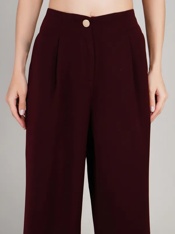 Maroon_Imported_Polyster_Formal_Pant_For_Women